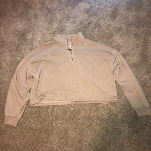 Beige Cropped Crewneck
